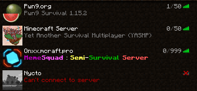 Server List